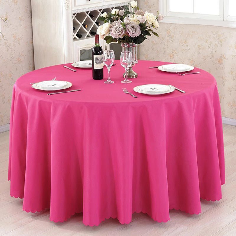 Polyester Round Tablecloth 133" Rose Red - YauSpark