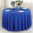 Polyester Round Tablecloth 133" Royal Blue - YauSpark