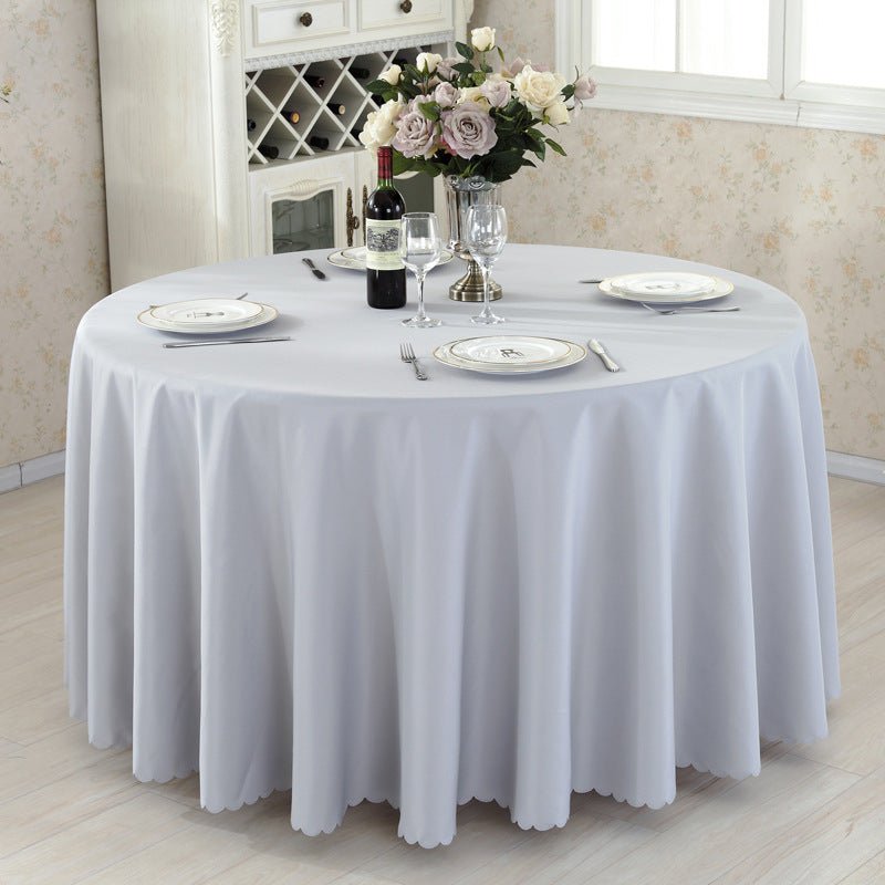 Polyester Round Tablecloth 133" Silver Gray - YauSpark