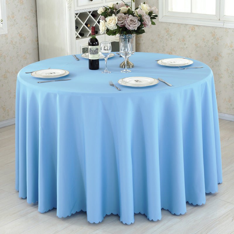 Polyester Round Tablecloth 133" Sky Blue - YauSpark