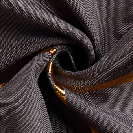 Polyester Round Tablecloth With Gold Foil Geometric Pattern 120" Dark Gray - YauSpark