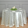 Polyester Solid Color Checkered Tablecloth Round 132" Cream - YauSpark