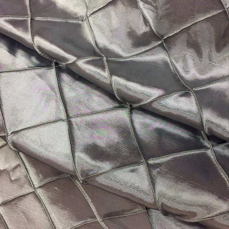 Polyester Solid Color Checkered Tablecloth Round 132" Lake Blue - YauSpark