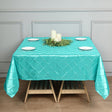 Polyester Solid Color Checkered Tablecloth Square Lake Blue - YauSpark