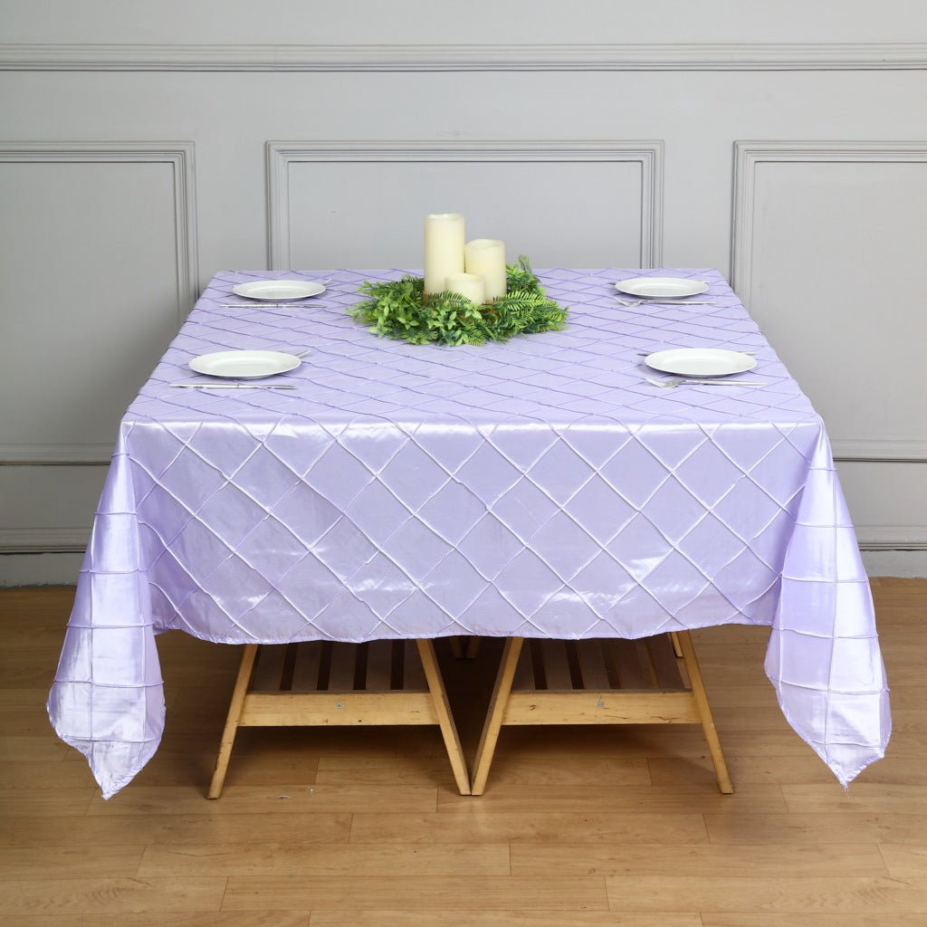 Polyester Solid Color Checkered Tablecloth Square Light Purple - YauSpark