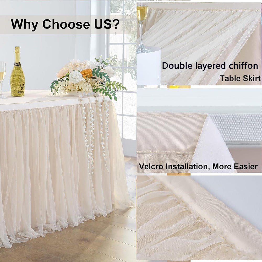 Polyester Table Skirt 14ft Pink - YauSpark