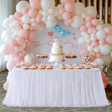 Polyester Table Skirt 14ft White - YauSpark