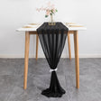 Premium Chiffon Table Runner 10ft Black - YauSpark