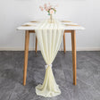 Premium Chiffon Table Runner 10ft Ivory - YauSpark