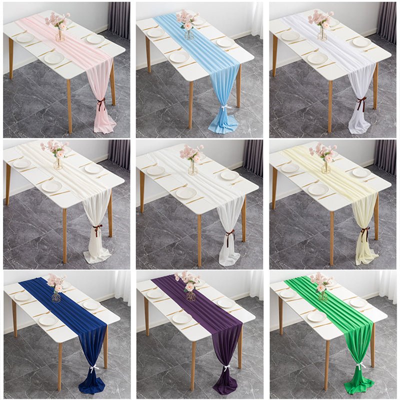 Premium Chiffon Table Runner 10ft Lemon Yellow - YauSpark