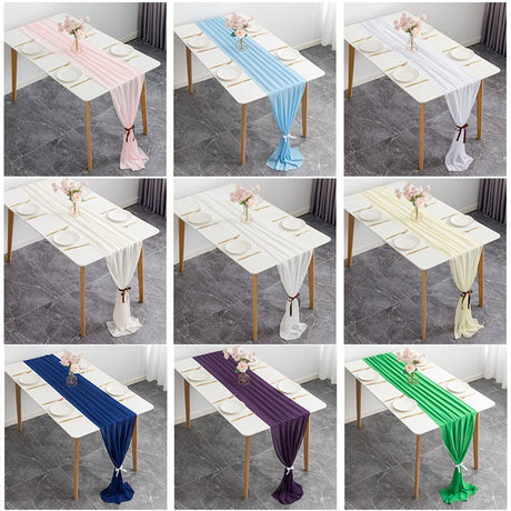 Premium Chiffon Table Runner 10ft Lemon Yellow - YauSpark