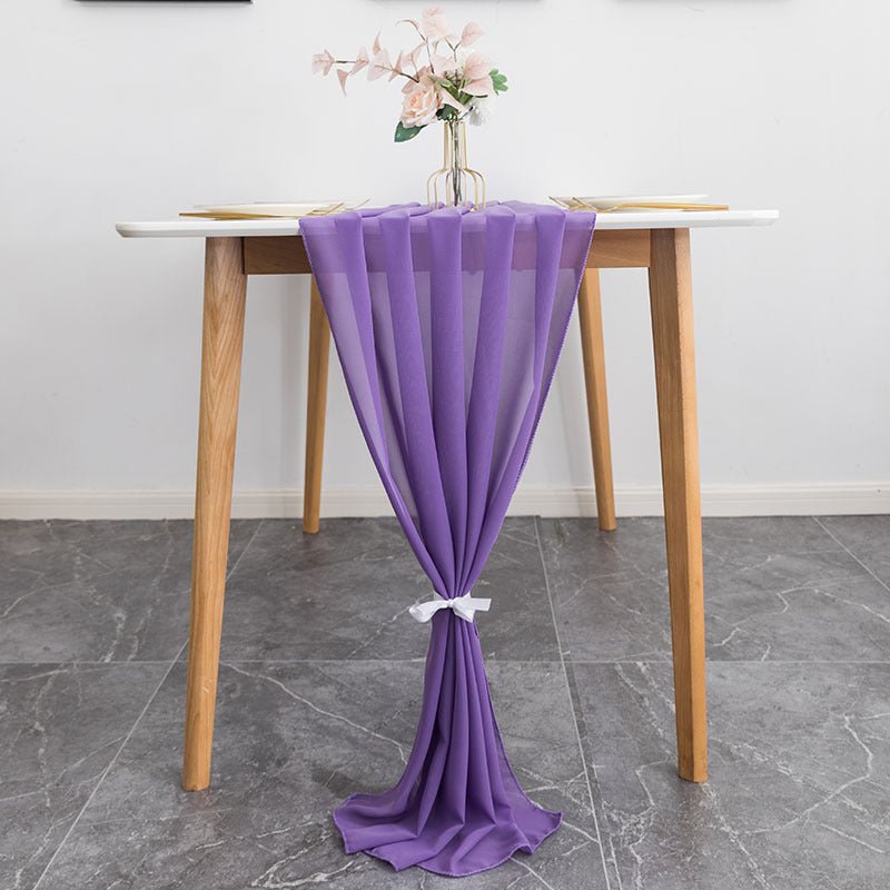 Premium Chiffon Table Runner 10ft Light Purple - YauSpark