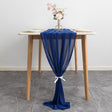 Premium Chiffon Table Runner 10ft Navy Blue - YauSpark
