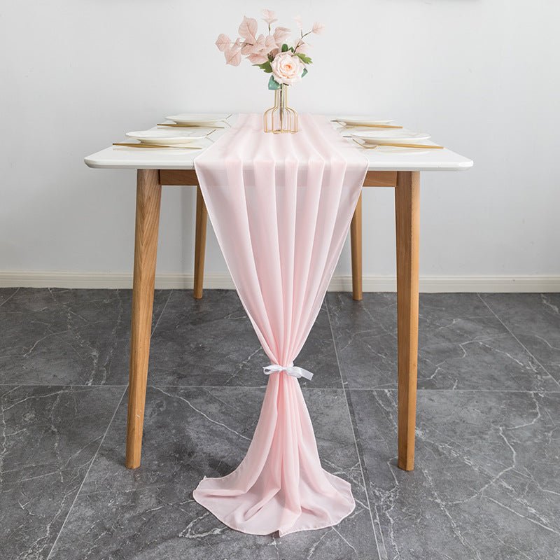 Premium Chiffon Table Runner 10ft Pink - YauSpark