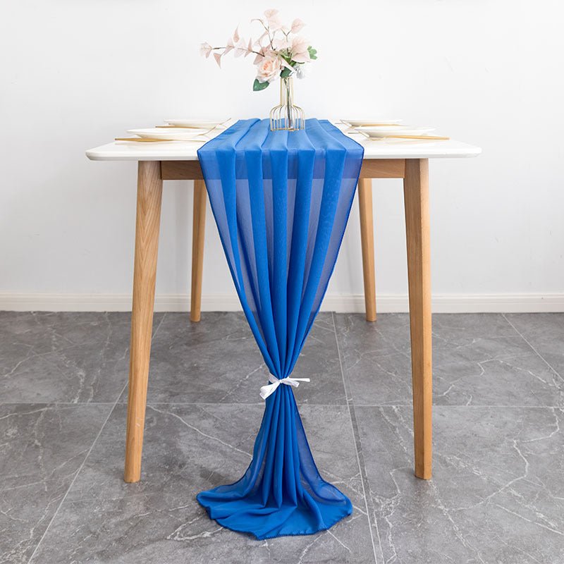 Premium Chiffon Table Runner 10ft Royal Blue - YauSpark