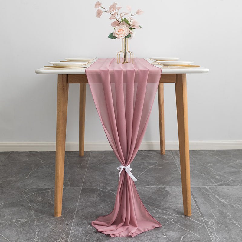 Premium Chiffon Table Runner 10ft Skin Pink - YauSpark