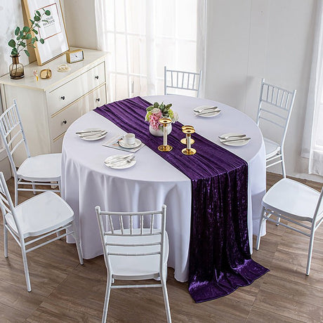 Premium Velvet Table Runner 28"x118" Dark Purple - YauSpark