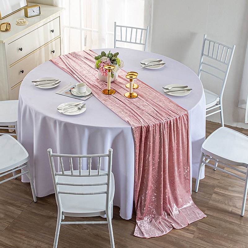 Premium Velvet Table Runner 28"x118" Pink - YauSpark
