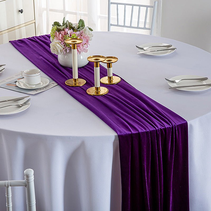 Premium Velvet Table Runner 28"x118" Purple - YauSpark