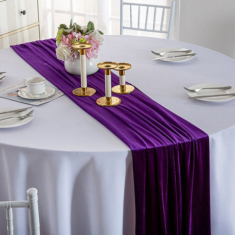Premium Velvet Table Runner 28"x118" Purple - YauSpark