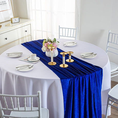 Premium Velvet Table Runner 28"x118" Royal Blue - YauSpark