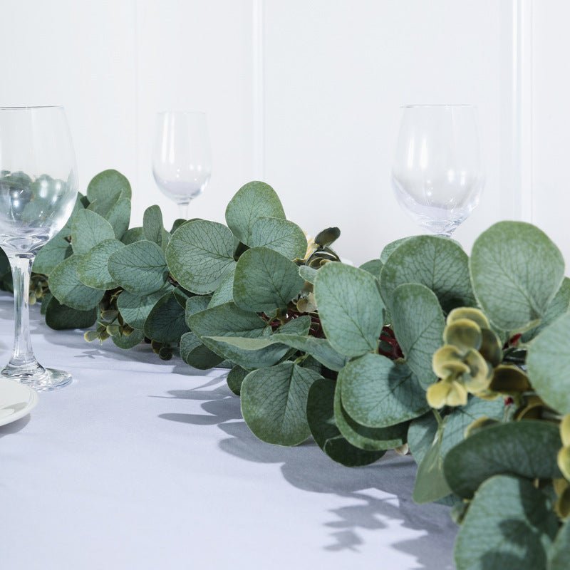 Real Touch Green Artificial Eucalyptus Boxwood Leaf Garland Vine 6.5ft - YauSpark