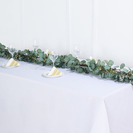 Real Touch Green Artificial Eucalyptus Boxwood Leaf Garland Vine 6.5ft - YauSpark