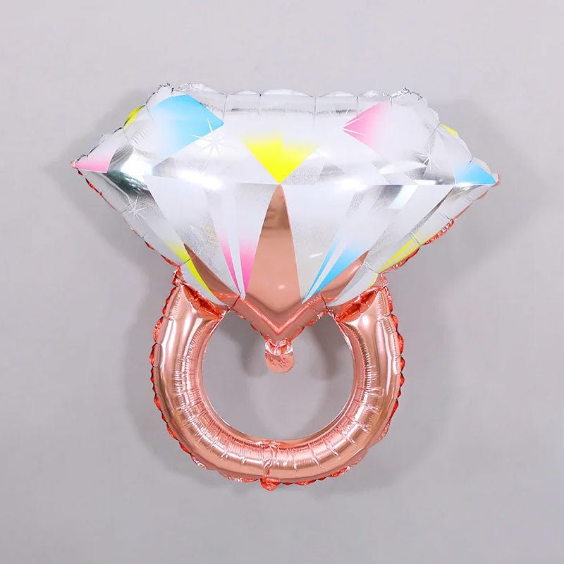 Rose Gold Diamond Ring Mylar Foil Helium Air Balloon 25" - YauSpark