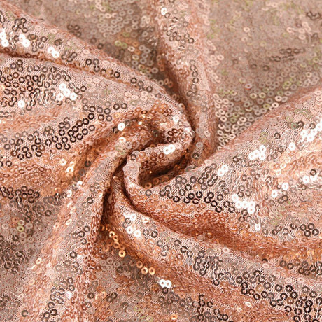 Rose Gold Sequin Backdrop Drape Curtains with Rod Pockets - 8ftx8ft - YauSpark