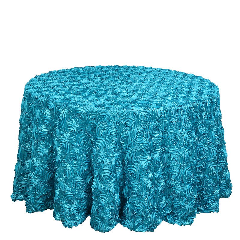 Rose Satin Round Tablecloth 130" Emerald - YauSpark