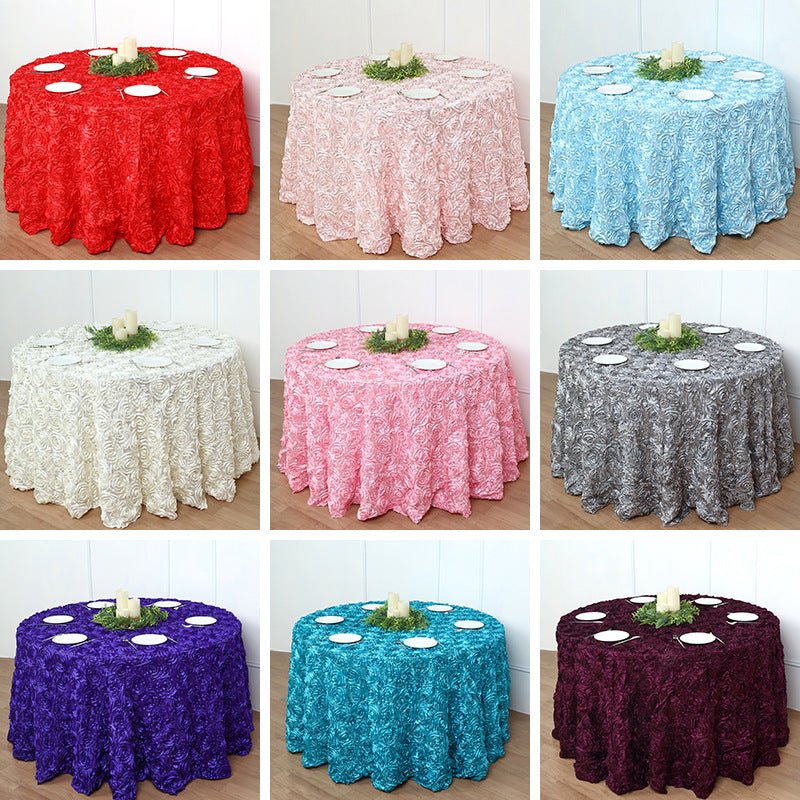Rose Satin Round Tablecloth 130" Emerald - YauSpark