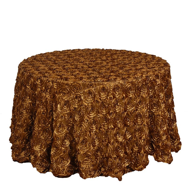 Rose Satin Round Tablecloth 130" Gold - YauSpark