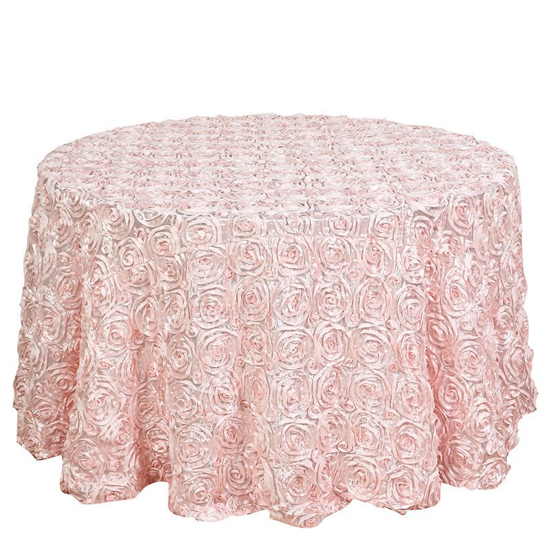 Rose Satin Round Tablecloth 130" Light Pink - YauSpark