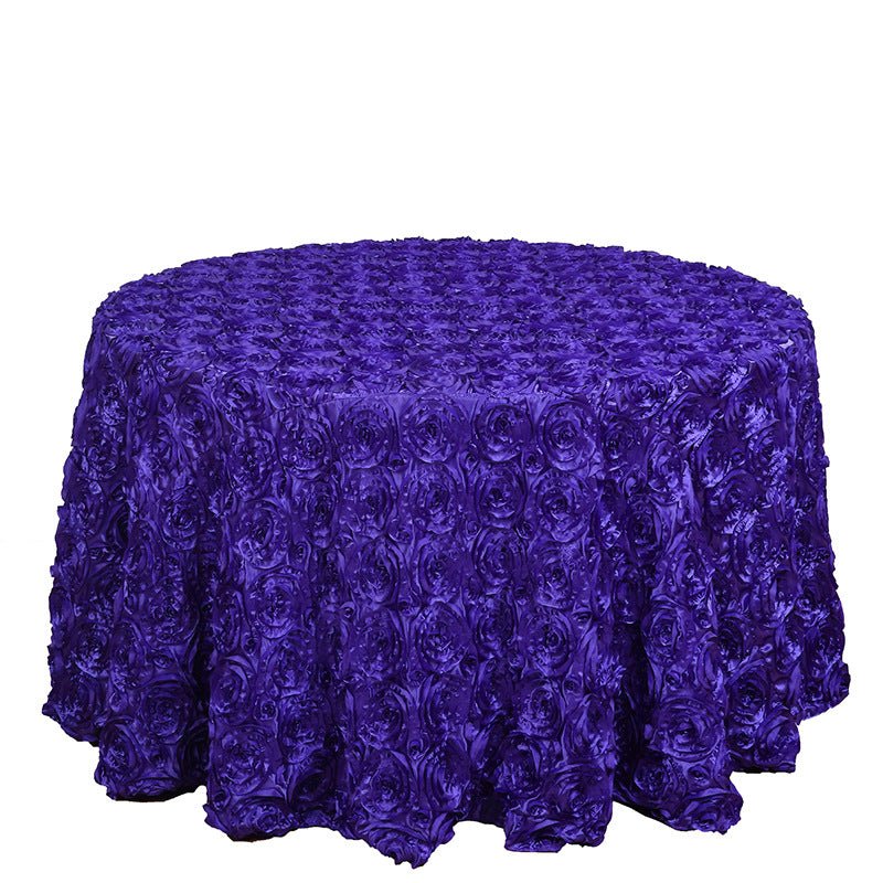 Rose Satin Round Tablecloth 130" Purple - YauSpark