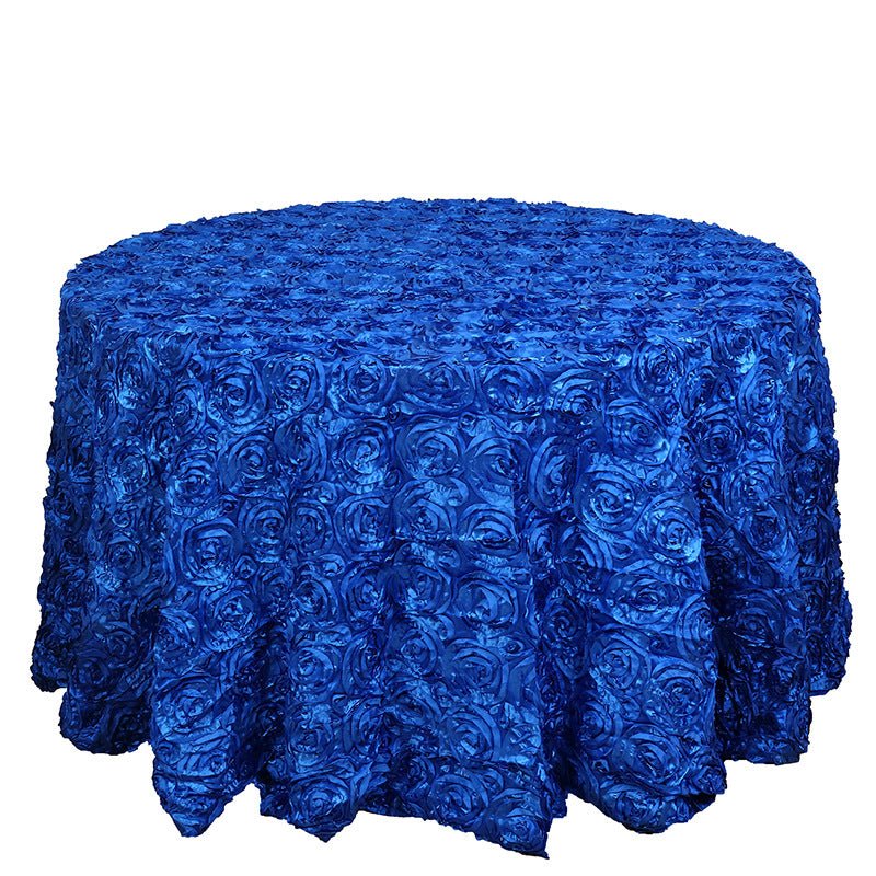 Rose Satin Round Tablecloth 130" Royal Blue - YauSpark