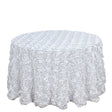 Rose Satin Round Tablecloth 130" White - YauSpark