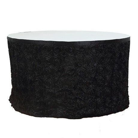 Rose Satin Table Skirt 21ft Black - YauSpark
