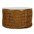 Rose Satin Table Skirt 21ft Gold - YauSpark