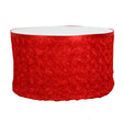 Rose Satin Table Skirt 21ft Red - YauSpark