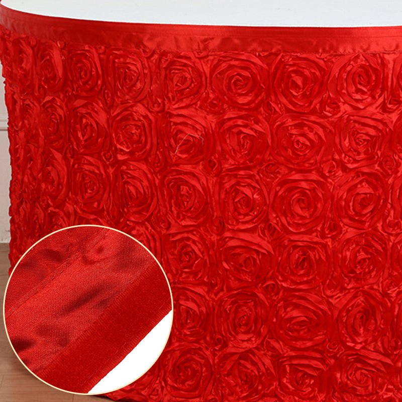 Rose Satin Table Skirt 21ft White - YauSpark