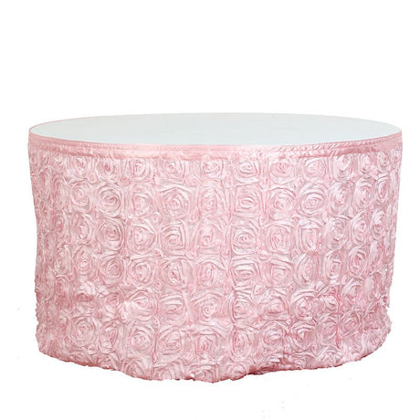 Rose Satin Table Skirt 21ft White - YauSpark