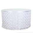 Rose Satin Table Skirt 21ft White - YauSpark