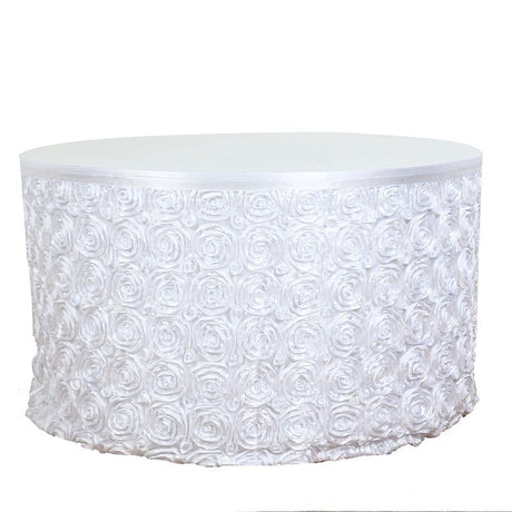 Rose Satin Table Skirt 21ft White - YauSpark