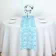 Rosette Satin Table Runner 14" x 108" Blue - YauSpark