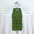 Rosette Satin Table Runner 14" x 108" Grass Green - YauSpark