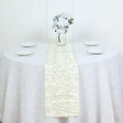 Rosette Satin Table Runner 14" x 108" Ivory - YauSpark