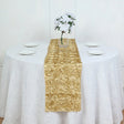 Rosette Satin Table Runner 14" x 108" Light Gold - YauSpark