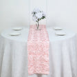 Rosette Satin Table Runner 14" x 108" Light Pink - YauSpark