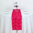 Rosette Satin Table Runner 14" x 108" Mulberry - YauSpark