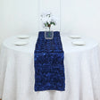 Rosette Satin Table Runner 14" x 108" Navy Blue - YauSpark